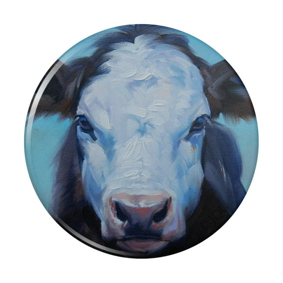 Brown and White Cow Painting Kitchen Refrigerator Locker Button Magnet