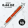 thumbnail image 5 of Plastic Stylus Pens Set of 10, Bulk Pack - Black Ink, Great for Office, School, Business, Tradeshows, Events - Orange, 5 of 5