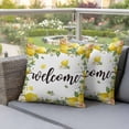 thumbnail image 4 of Country Pillow Covers 2 Pack Welcome Yellow Lemon Farm White Background Pillowcase Waterproof Outdoor Throw Pillow Cover for Patio Garden Square Cushion 26”x26”, 4 of 9
