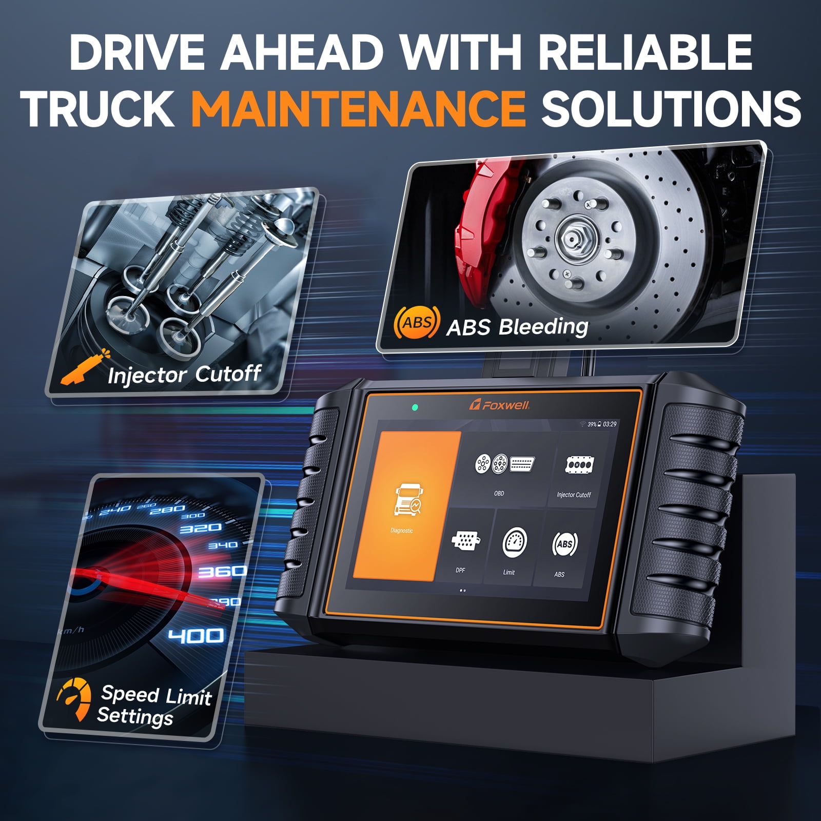 FOXWELL Heavy Duty Truck Scanner with DPF Regen, Full System Diesel Diagnostic Scan Tool for Cummins, Detroit, Caterpillar, Paccar, Hino & More Pickup Semi Trucks