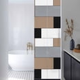 thumbnail image 3 of No Glue Heat Blocking Window Flims, Brown Grey Geometric Window Privacy Film Frosted, Modern Black White Abstract Art Peep-proof Door Windows Tint for Bathroom, Dormitory, 17.7 x 78.7 Inches, 3 of 9