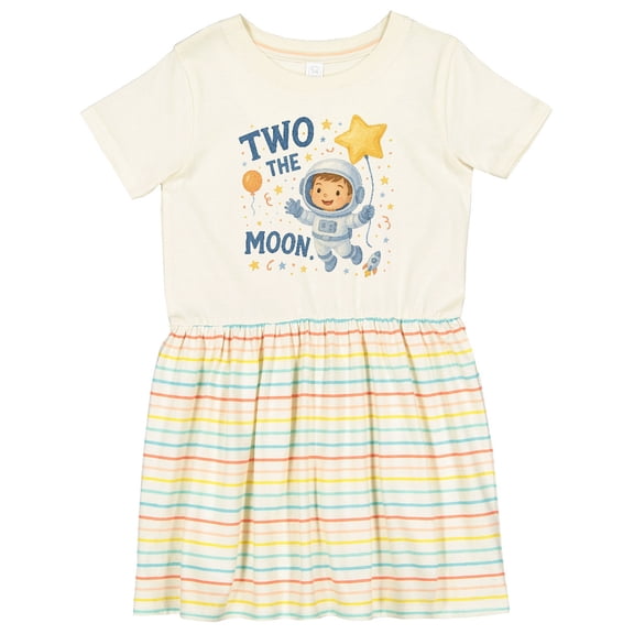 Inktastic Two the Moon Astronaut 2nd Birthday Girls Toddler Dress