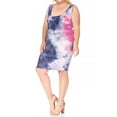 thumbnail image 2 of Women's Plus Size Tie Dye Fitted Bodycon Scoop Neck Sleeveless Basic Cami Midi Dress, 2 of 6