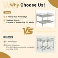 thumbnail image 6 of Metal Full Bunk Bed, Full over Full Metal Bunk Bed, Modern Retro Full Size Bunk Bed Frame with Ladder and Safety Guardrails, for Teens Adults, No Box Spring Needed, Sliver, 6 of 9