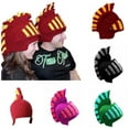 thumbnail image 4 of lanema Chunky Knit Earflap Hat Windproof Cap Roman Knight Helmet for Men Women Kids, 4 of 10