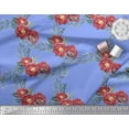 thumbnail image 3 of Soimoi Blue Moss Georgette Fabric Leaves & Peony Floral Print Fabric by the Yard 44 Inch Wide, 3 of 3