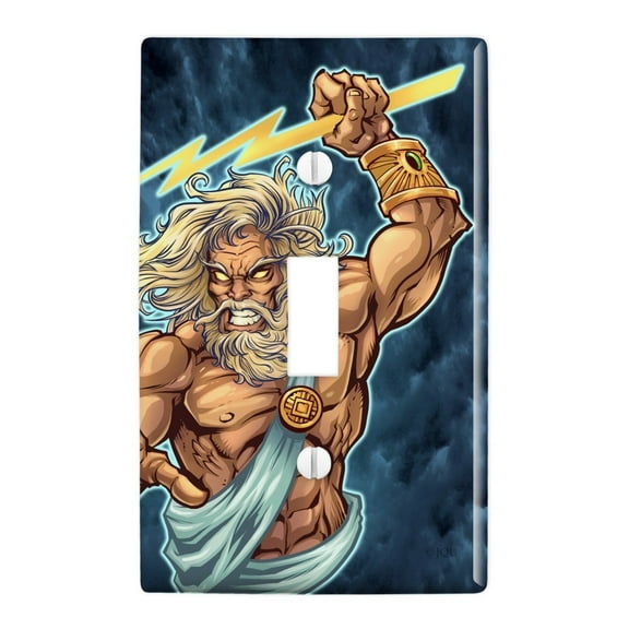Zeus Greek God Mythology Lightning Plastic Wall Decor Toggle Light Switch Plate Cover