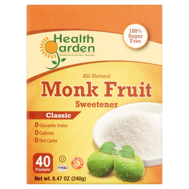 Health Garden Classic AllNatural Monk Fruit Sweetener, 40 pack, 8.47 Oz