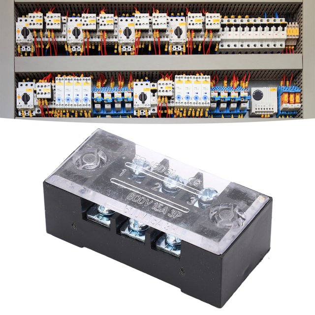 Terminal Strip, Dual Row High Current Cable Barrier Block for Power Distribution 3 Position 1503