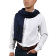 thumbnail image 3 of Roberto Cavalli ESZ052 04500 Blue Wool Blend Grunge Mens Scarf for mens, 3 of 5