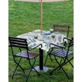 thumbnail image 4 of Fsddascl Blue Botanical Outdoor Tablecloth - 54x54 Inch Square Dining Table Cover, Spring Summer Leaf Pastoral Vintage Waterproof Outdoor Table Cloth with Umbrella Hole & Zipper for Picnic/Patio, 4 of 7