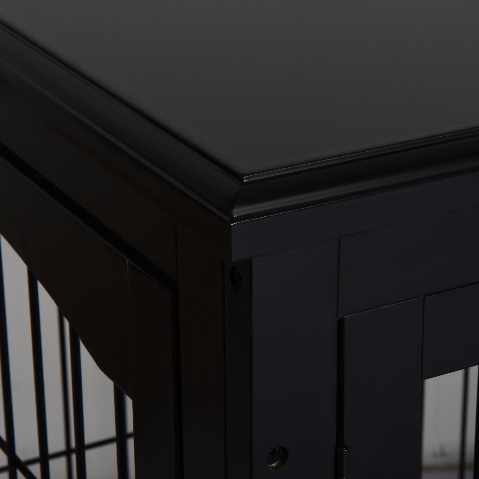 Dog Crate Furniture, Small Dog Cage End Table with Two Opening Sides, Lockable Door, Puppy Kennel Indoor, Cute and Decorative, Black