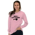 thumbnail image 5 of How Cut Carbs Cutter Foodie Pizza Unisex Plus Size Long Sleeve Tee Shirt Brisco Brands 5X, 5 of 6