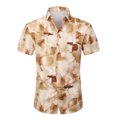 thumbnail image 1 of Qiopertar Liquidation à Moins de 5$ Chemise Décontractée Hawaïenne à Col Rabattu Imprimé Manches Courtes Boutonnée en Solde, 1 of 4