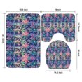 thumbnail image 3 of Green Blue Butterfly Pink Purple Pattern Bathroom Rugs Sets 3 Piece,Toilet Cover Set,Absorbent Non Slip Bathroom Mats Sets with U-Shaped Contour Rug Toilet Rug Set, 3 of 5