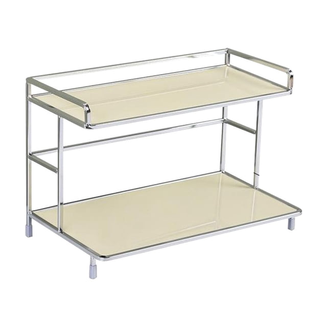 bbymog Bathroom Organizers and Storage Kitchen Tabletop Water Cup Rack Small Storage Rack Bathroom Cosmetics Storage Rack Bathroom and Toilet Workstation Acrylic Sheet Iron Rack White