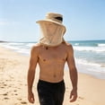 thumbnail image 2 of Fisherman Hat with Netting, Lightweight Sun-Protective Hat, for Outdoor Fishing Hiking Camping, for Men & Women, Khaki, 2 of 6