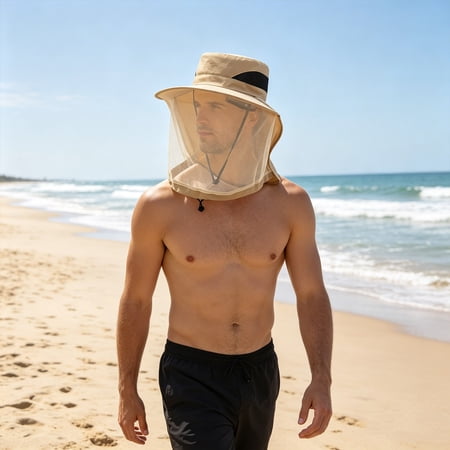 Sun Hat for Men Women - Cycling Sun Hat Outdoor Face Fisherman Hat Summer Breathable Hat with Adjustable Strap - Lightweight Wide Brim Sun Protection Hat for Hiking Fishing Gardening Travel