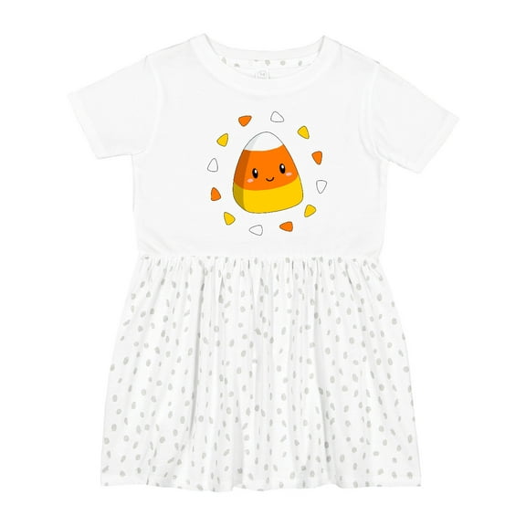 Inktastic Cute Halloween Candy Corn Girls Toddler Dress