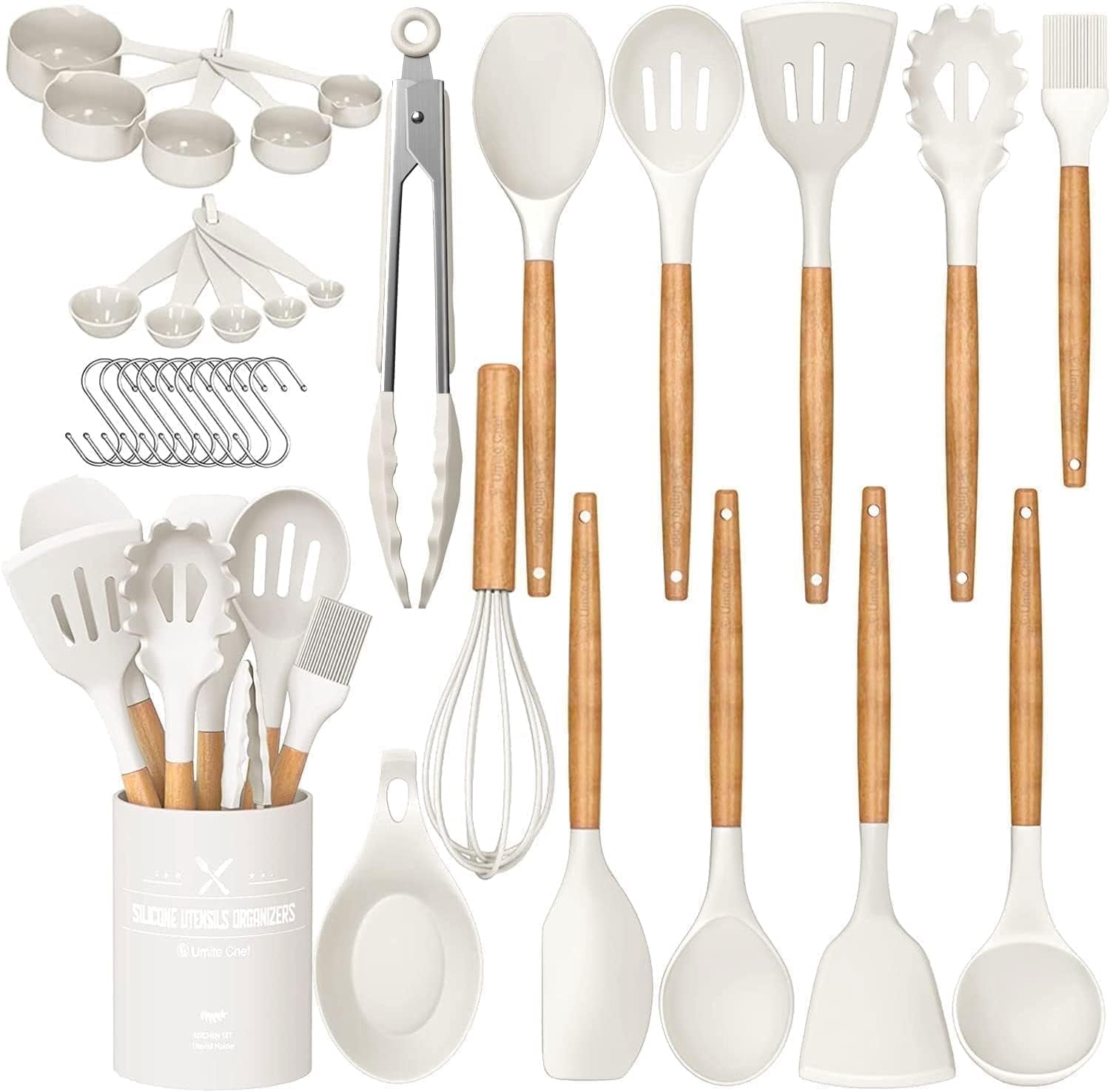 oannao 33-Piece Silicone Cooking Utensil Set with Holder photo 1
