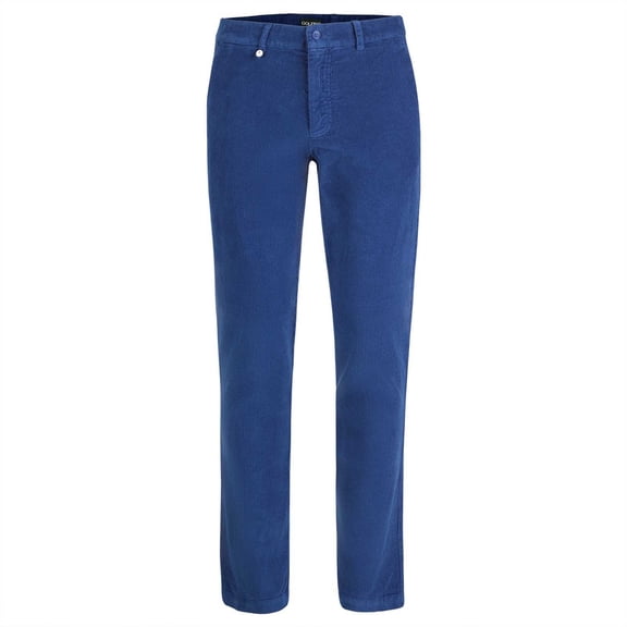 Golfino - MULLIGAN TROUSERS CORDUROY - Men's designer corduroy golf pants in fine cotton blend ( Indigo 40/34 XXL)