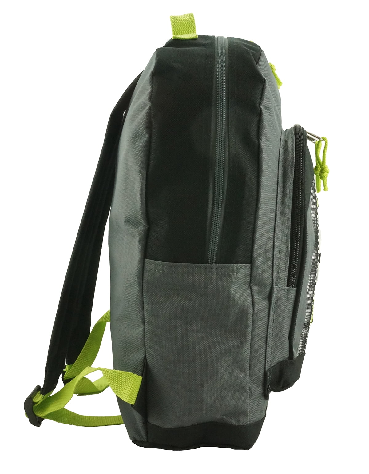 K-Cliffs Unisex 15" Lightweight School Backpack Daypack Bungee Travel Bag Kids- Adults Grey/Blk, Polyester