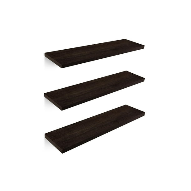 Repisas Flotantes de Madera de 50cmx15cm, Set de 3 Estantes Minimalistas, Ideales para Decorar tu Cocina, Baño, Sala, Cuarto, Negocio y Más. Soportan hasta 10 kg, Fáciles de Instalar