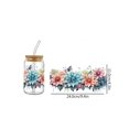 thumbnail image 3 of 5pcs/Set Beautiful Flowers UV DTF Transfer Sticker Libbey Glass Cups Diy Wrap Transfer Sticker For 16oz Glass Cup Waterproof Sticker Bottle Sticker Ad, 3 of 5