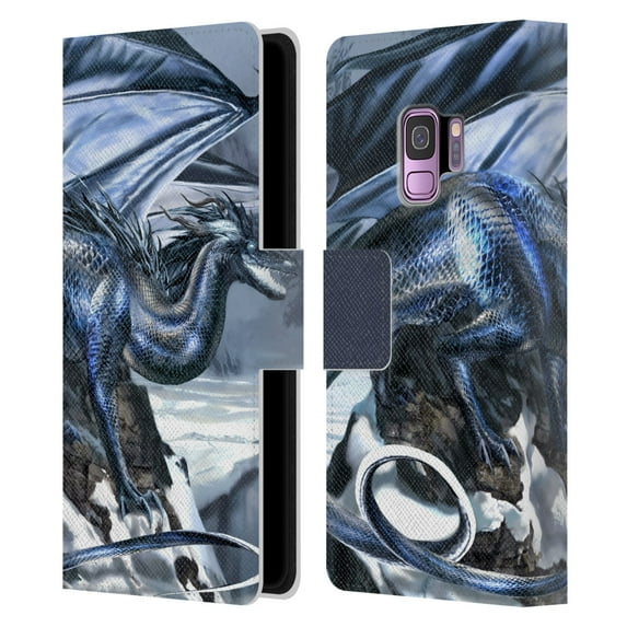 Head Case Designs Officially Licensed Ruth Thompson Dragons Silverblood Leather Book Wallet Case Cover Compatible with Samsung Galaxy S9