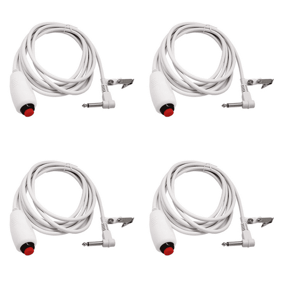 4X Nurse Call Cable 6.35mm Line Nurse Call Device Emergency Call Cable with Push Button Switch