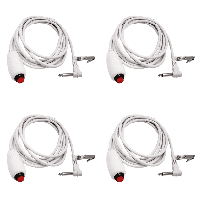 4X Nurse Call Cable 6.35mm Line Nurse Call Device Emergency Call Cable with Push Button Switch