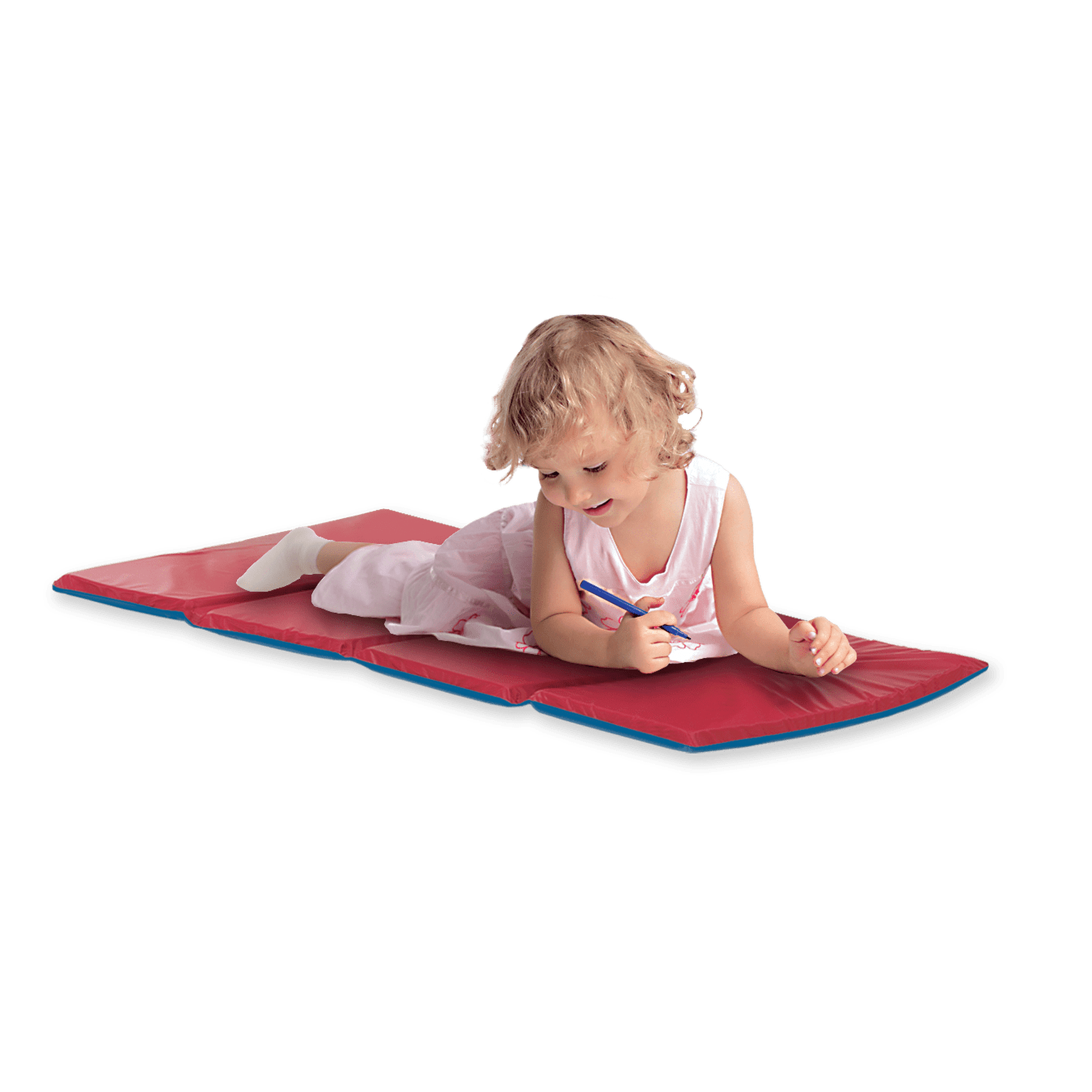 KinderMats Basic KinderMat Folding Rest Mat for Home, School, Daycare, Red/Blue, 1 Pack