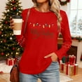 thumbnail image 5 of Craaazy Christmas Shirts for Women Round Neck Long Sleeve Tops Casual Lightweight Christmas Blouses Gifts, 5 of 9