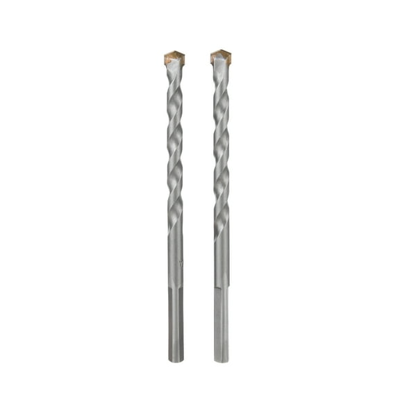 Hyper Tough 1/4" Masonry Drill Bits, Carbide Tip, 2 Piece Set