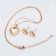thumbnail image 4 of Fino Collar Y Aretes Corazon Inflado Pulido Oro Rosa 14k Lam rosa Unitalla, 4 of 8