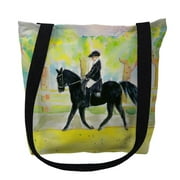18 x 18 in. Black Horse & Rider Tote Bag - Large