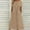 A0810-Khaki, variant on QUINDOS Summer Dresses for Women 2025 Short Sleeve Casual Sundress V-neck Sun Dresses Solid Color Pockets Midi Long Dresses for Women