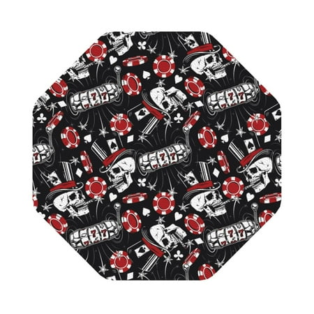 

Matuu Vintage Skull Casino for Cup Coasters Set of 6 Leather Coasters Desk Coasters for Office Measures 4” x 4” Octagon