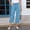 Light Blue, variant on Asgosdo Capris for Women Navy Stretch Lightweight Casual Beach Pants Cropped Trousers Outdoor Clothes