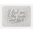 thumbnail image 1 of I Love You to the Moon and Back Bath Mat, Curlicue Style Affection Phrase Illustration, Plush Bathroom Decor Mat with Non Slip Backing, 29.5" X 17.5", Pearl Charcoal, by Ambesonne, 1 of 2