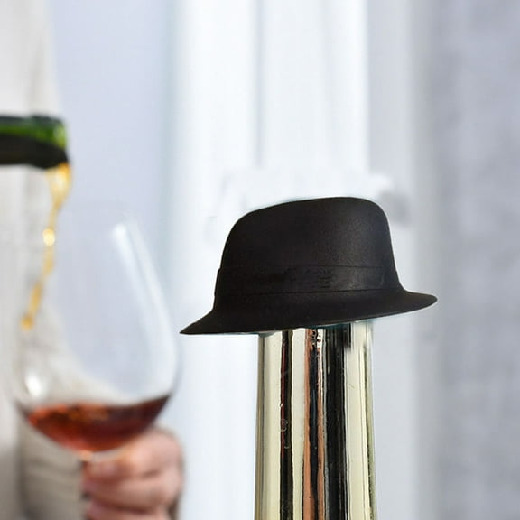 WHAMVOX Black Silicone Wine Stopper for Bottle Use Premium Material AirSealing Beverage Plug