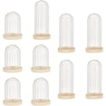 thumbnail image 6 of 2 Sets Glass Display Dome 2.42" in Diameter Round Glass Display Dome Glass Cloche Dome Clear Glass Display Dome Cover with Wood Base, 6 of 8