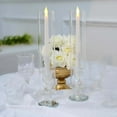 2 Pack 14" Tall Clear Crystal Glass Taper Candle Holders with