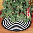 thumbnail image 4 of LYCAQL Christmas Black and White Tree Skirt 17 inches Annual Rings Tree Mat with Pom Poms for Holiday Indoor Home Nightmare Before Christmas Decorations, 4 of 7