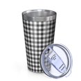 thumbnail image 2 of 16oz Tumblers Black White Gingham Checkered Pattern Stainless Steel Vacuum Insulated Double Wall Travel Tumbler Cups Mug with Lid and Straw,Cleaning Brush for Coffee,Tea, 2 of 4