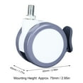 thumbnail image 4 of 2.5-Inch Industrial Swivel Casters with Brake, 30kg Load Capacity, Silent & Durable PVC Wheels, Steel Pin Brake Design, M8 Threaded Rod, for Toolboxes & Carts (Set of 2), 4 of 6