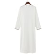 thumbnail image 6 of FRSASU Men's Crew Neck Robe Muslim Clothes Kimono Loose 1/4 Zipper Abaya Dresses Long Sleeve Embroidered Kaftan Thobe Casual formal Dubai Thobe White, 6 of 8