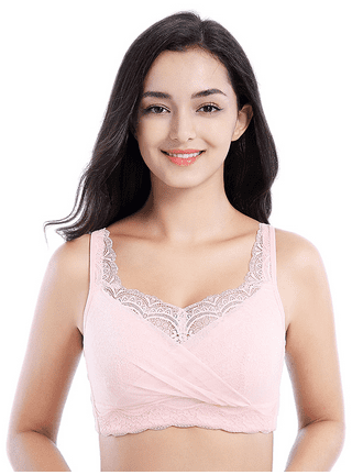 BIMEI Mastectomy Bra with Pockets for Breast Prosthesis Women's Full  Coverage Wirefree Everyday Bra 9988,Beige, 34A