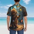thumbnail image 4 of Fotbe Cute Butterfly Bear Camisa Hawaiana para Hombre Unisex – Camisa Casual de Verano con Botones de Manga Corta de Algodón y Lino,Medium, 4 of 7