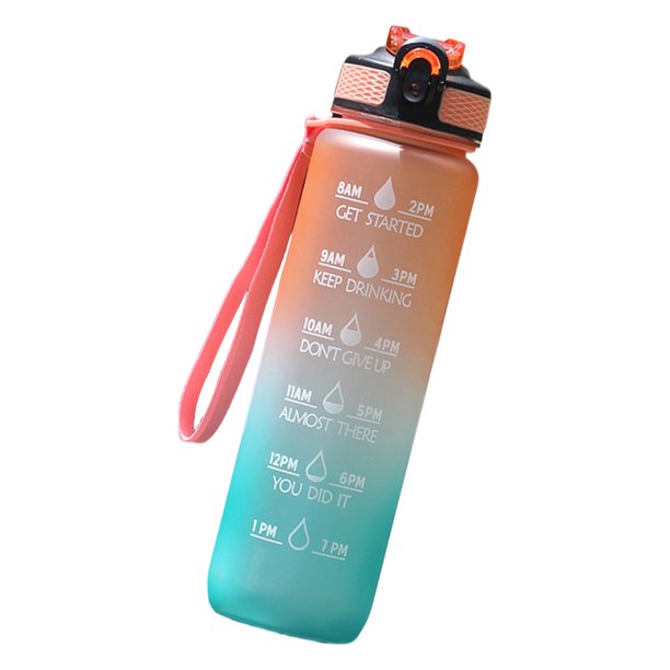 1000ml botella de agua con paja al aire libre fitness botella de bebida Rosa verde Sunnimix Botella deportiva